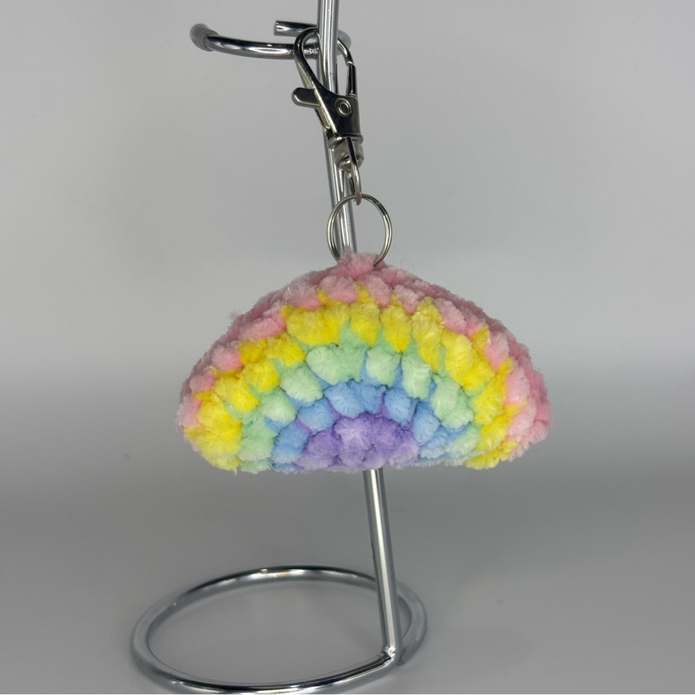 Handmade Crochet Rainbow Keychain